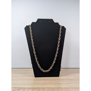 45” Long Gold Tone Rope Chain Necklace – Extra Long Layering Chain – Vintage